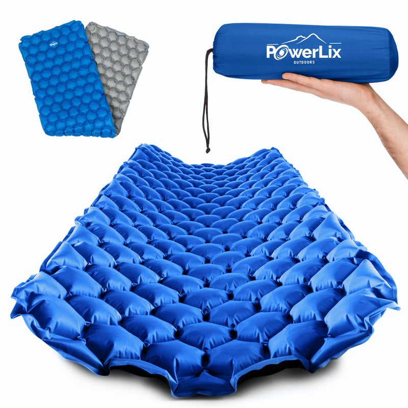 POWERLIX Camping Sleeping Pad - Ultralight Inflatable Camping Mattress Sleeping Mat for Backpacking, Hiking, Compact Lightweight Sleeping Pad for Camping, Inflation Bag/Repair Kit Included - Image 1